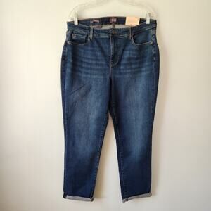 NYDJ Jeans Womens 12 Margot Girlfriend Lift X Tuck Blue Denim Grunge Retro Chic